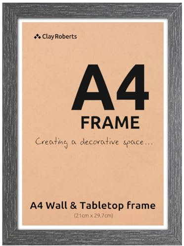 A4 Photo Frame, Dark Grey, Picture Frame, Certificate, Art Print Poster, 21cm x 29.7cm, Grey Frames, A4 Photo Collage Gallery Display