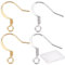 CREATCABIN 1 Box 100pcs Real 18K Gold Plated Earring Hooks Brass Ear Fishhook Wires Kits Charms Earring with Loop Findings Components for Jewelry Making DIY Earrings Findings-Real Platinum/Gold Plated