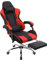 Panana Gaming Racing Desk Chair Adjustable Hight Swivel Chair with Lumbar and Head Pillow (Red)
