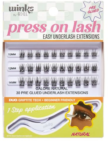 Ardell Winks Lot de 30 extensions de cils à presser - Naturel - Avec applicateur