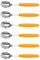 6er Set Giesser Messer Besteck Teelöffel Kaffeelöffel Löffel klein Rostfreier Stahl, Ergonomischer Griff, Spülmaschinenfest - Made in Germany - Gelb