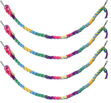 2PCS Sugar Glider Climbing Toys,Hanging Colorful Guinea Pig Climbing Ropes with Metal Buckle for Ferret Parrot Sugar Glider Exploring Exercising