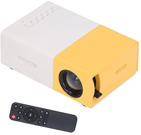 Tragbarer Filmprojektor, Mini-Projektor mit Full HD 1080PVGA USB AV Laptop Smartphone, LED-Mikroprojektor für Heimfilme, Party, Meeting, Theater (US-Stecker)