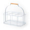 simpa Colour Wire Metal Wine Beer Milk Beverage 6 Bottle Carrier Holder Caddy with Handle - Matt Light Blue