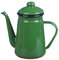 Gralara Cafetière en émail 1,1 l, Bouilloire à café, théière, Bouilloire à Eau pour la Maison et l'extérieur, Vert