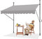XINZI 350cm Breite Sonnenschutz Klemmmarkise Höhenverstellbar Balkon Markise mit Handkurbel UV-beständig & Wetterfest Breite Sonnenschutzrollo Außen Terrase Seitenwand ohne Bohren (Hellgrau)