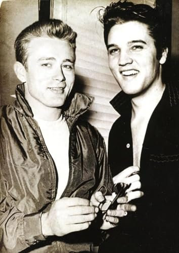 KUSTOM ART Dekoratives Wandposter James Dean und Elvis Presley, Kunstdruck auf beschichtetem Papier, Vintage-Stil, 40 x 30 cm, ohne Rahmen