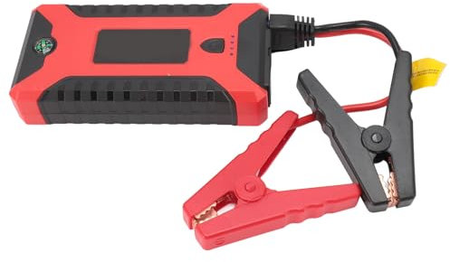 Démarreur de Voiture, Batterie de Démarrage de Saut de 15 000 MAh, Démarreur de Batterie de Voiture Portable à Charge Rapide 12 V 4 USB avec Lampe de Poche LED pour Le (Prise UE)