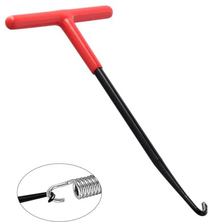 Gancio a molla di scarico, estrattore a molla per freno, gancio a molla in acciaio, gancio a T 16 x 8 cm, estrattore a molla per trampolino attrezzi per scooter moto ciclomotori
