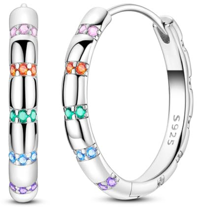 NARMO Ohrringe für Frauen 925 Sterling Silber bunte kubische Zirkonia Ohrringe