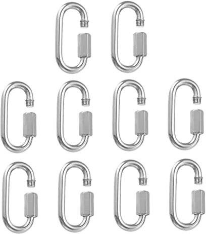 FUNOMOCYA 10 Connettori A Maglia Rapida Antiruggine Per Catene E Corde Per Amaca Altalena Rimorchio Da Campeggio