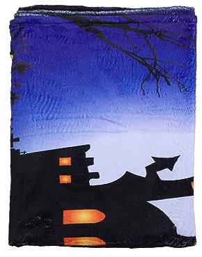 PRETYZOOM 4 Stück Halloween-Decke Vintage-Decke Decken Werfen Deckenschläfer Für Babys Gestrickte Decke Wolldecke Halloween-wurfdecken -dusche-kulisse Überwürfe Für Die Couch Flanell