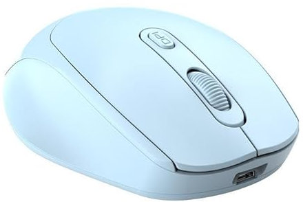 LIWEARE Bluetooth Maus, Kabellos, Bluetooth und 2.4 GHz Verbindung via USB-Empfänger, Wiederaufladbar, Geräuschlos, Für Windows, macOS, ChromeOS, kompatibel mit PC, Mac, Laptop, Tablets (Blau)