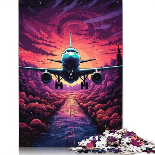 Puzzle für Kinder, Galaxie-Flugzeug, 1000-teiliges Puzzle, Holzpuzzle für Erwachsene und Kinder ab 12 Jahren, Lernspiel, Herausforderungsspielzeug, 75 x 50 cm