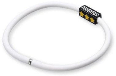 Braccialetto Bracciale in Silicone Bambino/Adulto Bianco con Piastrina in Metallo Girevole Scritta e Logo per JUVENTUS Bianconeri Prodotto Ufficiale