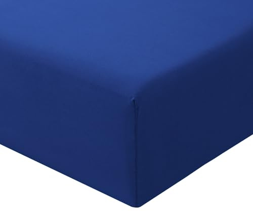 RUIKASI Double Fitted Sheet Deep 40cm Pocket, Royal Blue 135x190cm | OEKO-TEX Soft Brushed Microfiber Bottom Sheet Ultra Deep Fit Bedsheet Machine Washable Easy Care