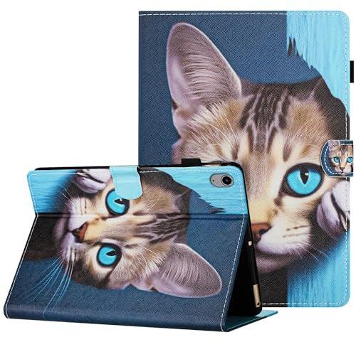Mldjomid Funda para Lenovo Tab P11 11 2021 (TB-J606F) PU Flip Protectora Carcasa con Ranura para Tarjetas Función de Soporte para Lenovo Tab P11 11 TB-J606F Tableta Case Cover, Gato Azul