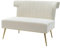 HULALA HOME Samt Polsterung Sofa ohne Armlehnen, modernes zweisitziges Sofa mit goldenen Metallbeinen für Wohnzimmer, kleine Räume in Wohnungen, Weiß
