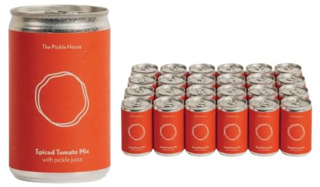 The Pickle House Spiced Tomato Juice - Umami Rich Blend of Tomatoes, Pickle Juice & Celery Salt, Ready-to-Serve over Ice or as a Bloody Mary Mix, Vegan & Gluten Free Cocktail Base, x24 150ml Cans