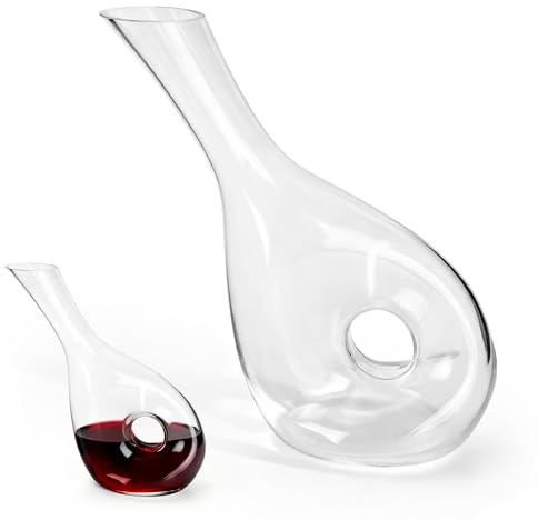 Axincardarm Red Wine Decanter Glass Wine Decanters 1 L | Clear, Hollow Circle Shape