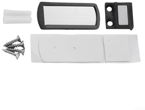 Glastüren, ohne Bohren, 727 mm, passend für Zinklegierung, Gummi, Stoßdämpfer für ultradünne magnetische Tür für Anschlag (grau)