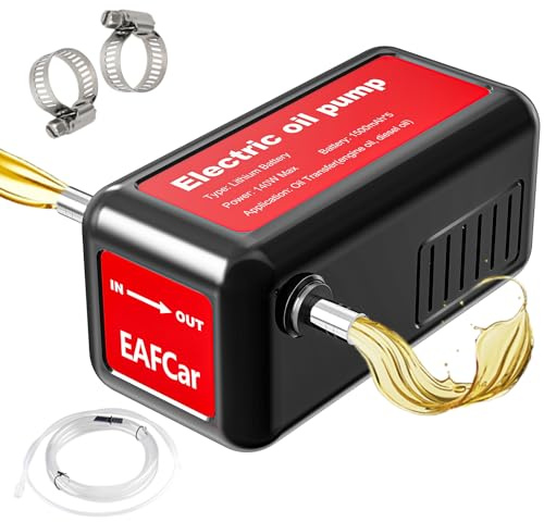 EAFCar Electric Oil Extraction Pump, 21V 140W Battery Powered Diesel Fluid Transfer Pump with Overload Protection, Engine Oil Change Scavenge Suction Extractor with Tubes