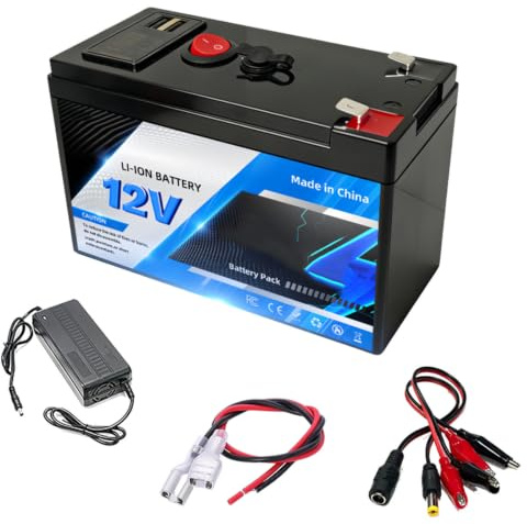 JHKJ Batteria al Litio Portatile per Esterni da 12 V 15 Ah | Power Bank da 12 V 8 Ah 10 Ah 12 Ah, batteria portatile da esterno da 12 Volt con caricabatterie per pannelli solari