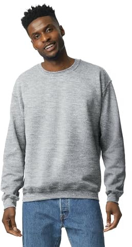Gildan Herren Sweatshirt aus Fleece mit Rundhalsausschnitt, Stil G18000 T-Shirt, Grau - Sport Grey, XL