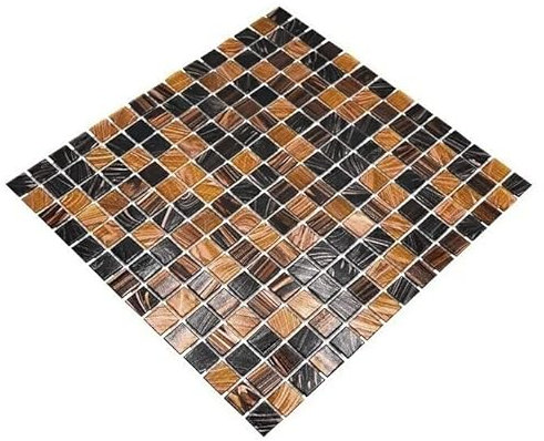 Mosaik Fliese Glas Goldstar braun für BODEN WAND BAD WC DUSCHE KÜCHE FLIESENSPIEGEL THEKENVERKLEIDUNG BADEWANNENVERKLEIDUNG Mosaikmatte Mosaikplatte