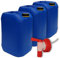 Lot de 3 Bidons plastique 25 litres bleu + 1 robinet DIN 61 (22248x3+22010)