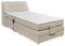 CARPINO Boxspringbett 120x200 elektrisch verstellbar, Creme - Bequemes Einzelbett mit dekorativer Steppung und Komfortschaum Topper - 120 x 110 x 234 cm (B/H/T)