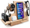 Dockingstation, Smartphone-Ständer - Nachttischhalter aus Holz, Natürliche Holzfarbe