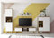 Wohnwand Scandic II, Eiche Riviera NB/weiß matt, 4er-Set, 320 (300) x 197 x 19-40 cm, Wohnzimmer, Wohnzimmerwand, Wohnzimmermöbel, Möbel Ausführung mit Beleuchtung
