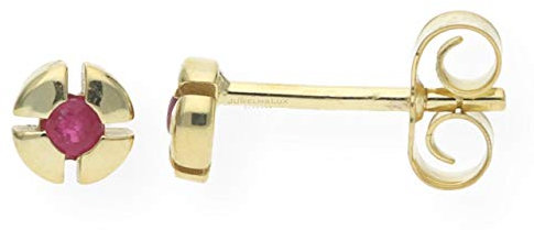 JuwelmaLux Ohrstecker 333/000 (8 Karat) Gold mit Rubin JL20-06-0620