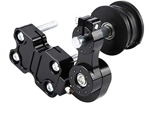 EVGATSAUTO Tendeur de Moto tendeur de chaîne en Aluminium Boulon sur Rouleau Longueur de Lien de Moto chaîne modifiée ajusteur de tendeur Automatique(Noir)