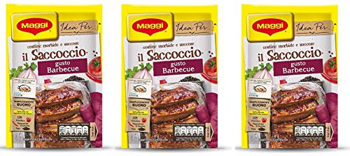 Maggi il Saccoccio Lot de 3 épices en poudre pour côtes de porc cuites au four, 34 g, côtes de porc douces et savoureuses, arôme de poudre