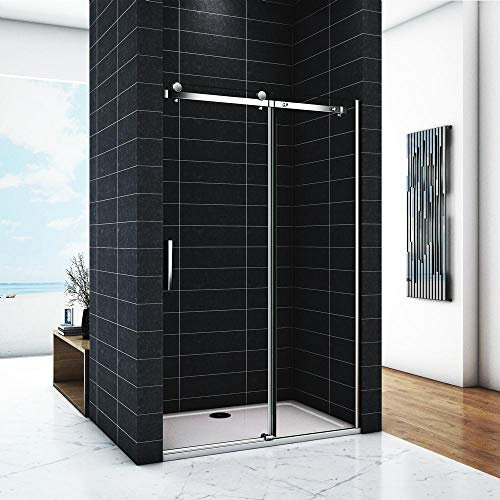 Porta 195cm per Box Doccia Nicchia Scorrevole Vetro 8mm Temperato Trasparente Anticalcare ProfiloIn Alluminio Cromato 110 cm