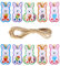 PRETYZOOM 40 Stücke Holzklammern Kleine Wäscheklammern Ostern Hasen Figur Ostereier Osterhasen Mini Zierklammern Ostern Klammern Basteln Foto Clips mit Hanfseil für Fotowand Handwerk Geschenke