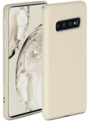 ONEFLOW Soft Case für Samsung Galaxy S10 Hülle aus Silikon mit Kameraschutz, Silikonhülle mit erhöhtem Schutz fürs Display, Backcover Schutzhülle, weiche Handyhülle, Creme