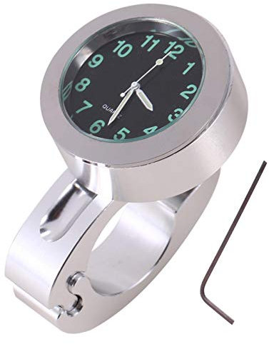 Yctze motorraduhr lenkeruhrfahrraduhr motorraduhr pc Silber Motorrad wasserdichte Lenker Mount Uhr Uhr iversal