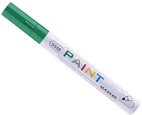 Stylo De Retouche De Voiture,Huamengyuan Stylo Professionnel De Retouche De Peinture Pour Voiture Marqueur De Pneu ÉTanche Pour Voiture Moto Papier Verre Bois Signe Stylo,Vert(14.4cmx1.5cm)