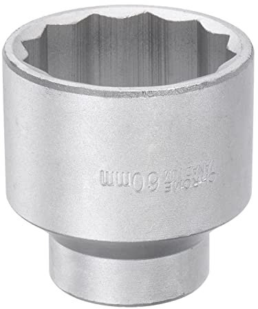 sourcing map Douille Impact 60mm Standard 1 pouce Carré Entraînement 12 Point Douille à Choc Alliage Acier