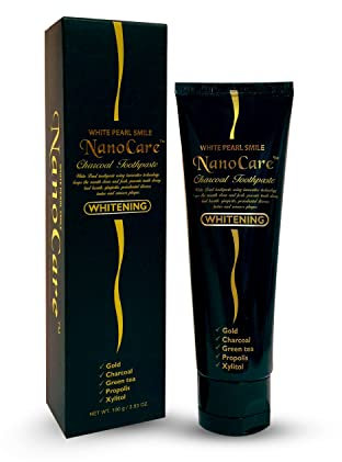 White Pearl Aktivkohle-Zahnpasta - Black Gold NanoCare Zahnpasta mit Aktivkohle für empfindliche Zähne | Bio-Zahnreiniger verhindert Zahnfleischentzündungen | 100g