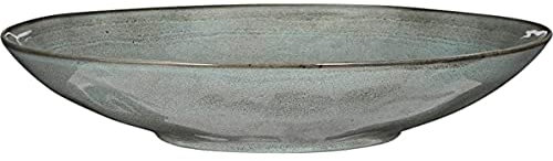 MICA Decorations Tabo Dish Salatschüssel, grün, H 9 x T 30,5 cm, mehrfarbig, einzigartig
