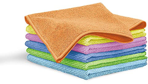 Blaumann Set 6 Paños de Cocina Microfibra, Juego de Bayetas Suaves para Secar, Super Absorbentes, Grandes 30x30cm, Toallas para Limpieza Cocina, Coche, Cristales, Baño, Reutilizables, Multicolor