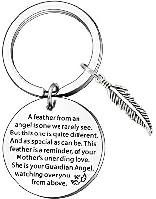 FMCC Mum Memorial Keyring Gift in Memory of Loved One Mum Sympathy Gift Rememberance Gifts Bereavement Gifts for Loss of Mum She is Your Guardian Angel Keychain