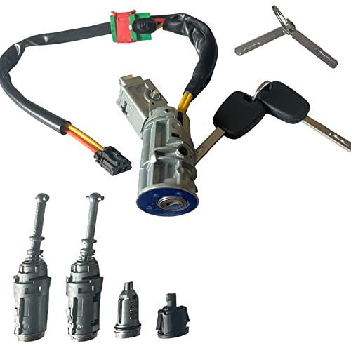 Kit Complet Antivol de Direction Serrure de Porte Avant Gauche et Droite, Barillet de Boite à Gants et de Trappe à Carburant avec Clés compatible pour C3 I à partir de 2002-4162.AG 4162.AH