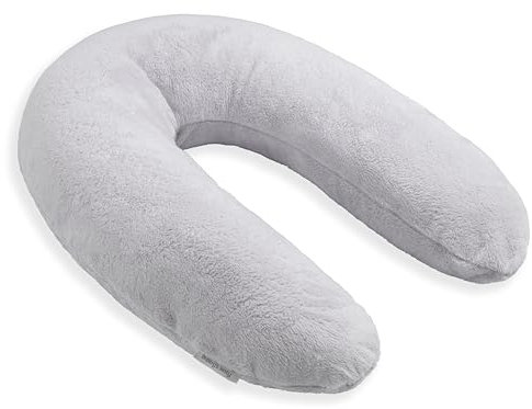 Baby's Only - Stillkissen XXL Cozy - Schwangerschaftskissen zum Schlafen - Seitenschläferkissen mit Bezug - Plüschmond Komfortkissen Erwachsene - Dusty Grey - 160 cm