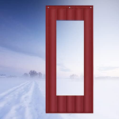 ATRNA Rideau Porte Thermique Isolants, Anti Froid Isolation Phonique Rideau en Coton Épaissir pour Porte d'entrée Couloirs Balcon-D||1.2 * 2.3m