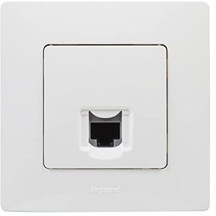 LEGRAND RJ45 Cat5 Datendose aus der Reihe Niloé Monoblock, kompletter Mechanismus, weiß, 396444